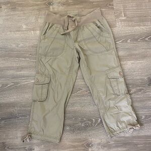 Calvin Klein Performance Tan Casual Cargo Capris with Elastic Waistband